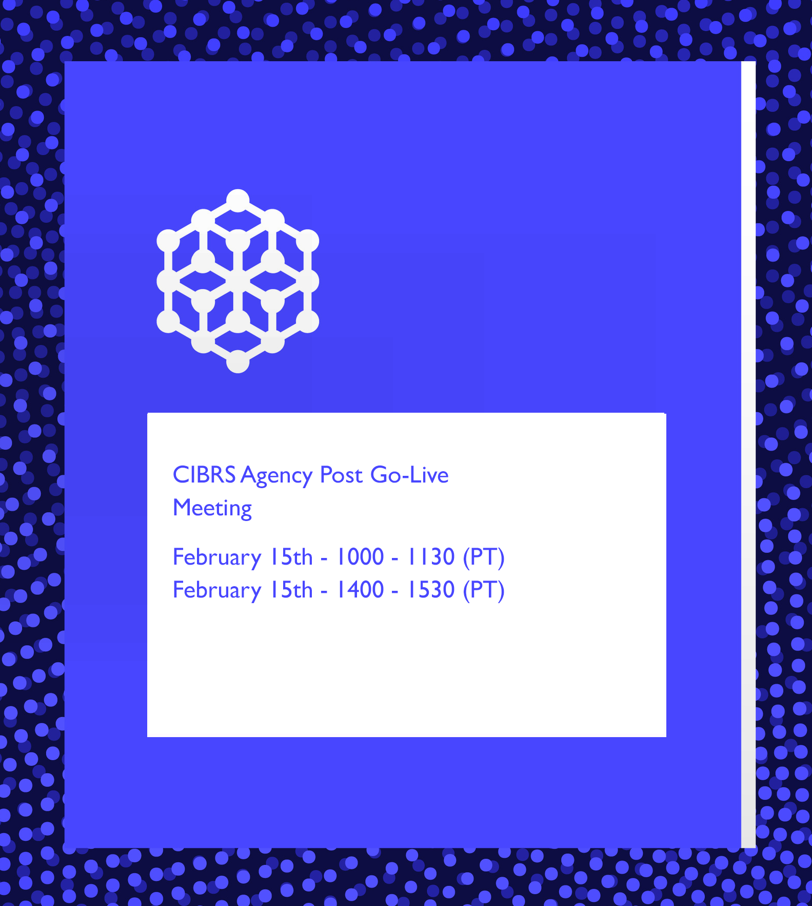 CIBRS Agency Post Go-Live Meeting